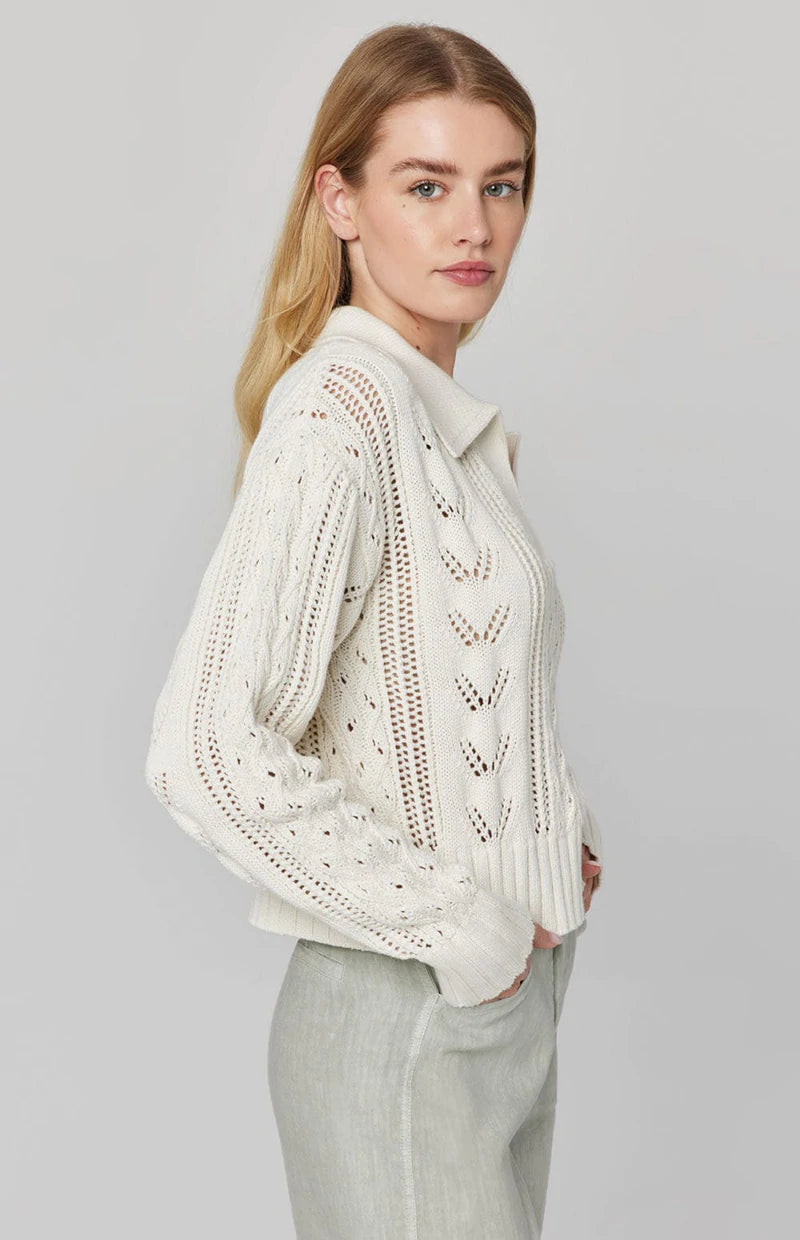 ALP N ROCK KARIN POLO SWEATER IN IVORY