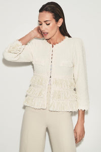 THE EXTREME COLLECTION COTTON BLEND TWEED SHORT JACKET GIANNA
