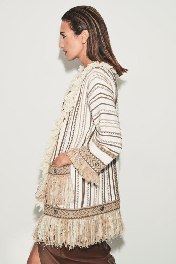 THE EXTREME COLLECTION EMBELLISHED COTTON KNIT CARDIGAN GIOTTO