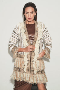 THE EXTREME COLLECTION EMBELLISHED COTTON KNIT CARDIGAN GIOTTO