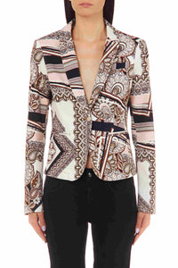 LUI JO PRINTED SATIN BLAZER WA3438