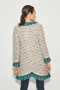 THE EXTREME COLLECTION KNITTED LINEN BLEND CARDIGAN GAETANA