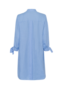 RIANI VISTA BLUE 100 % LINEN DRESS