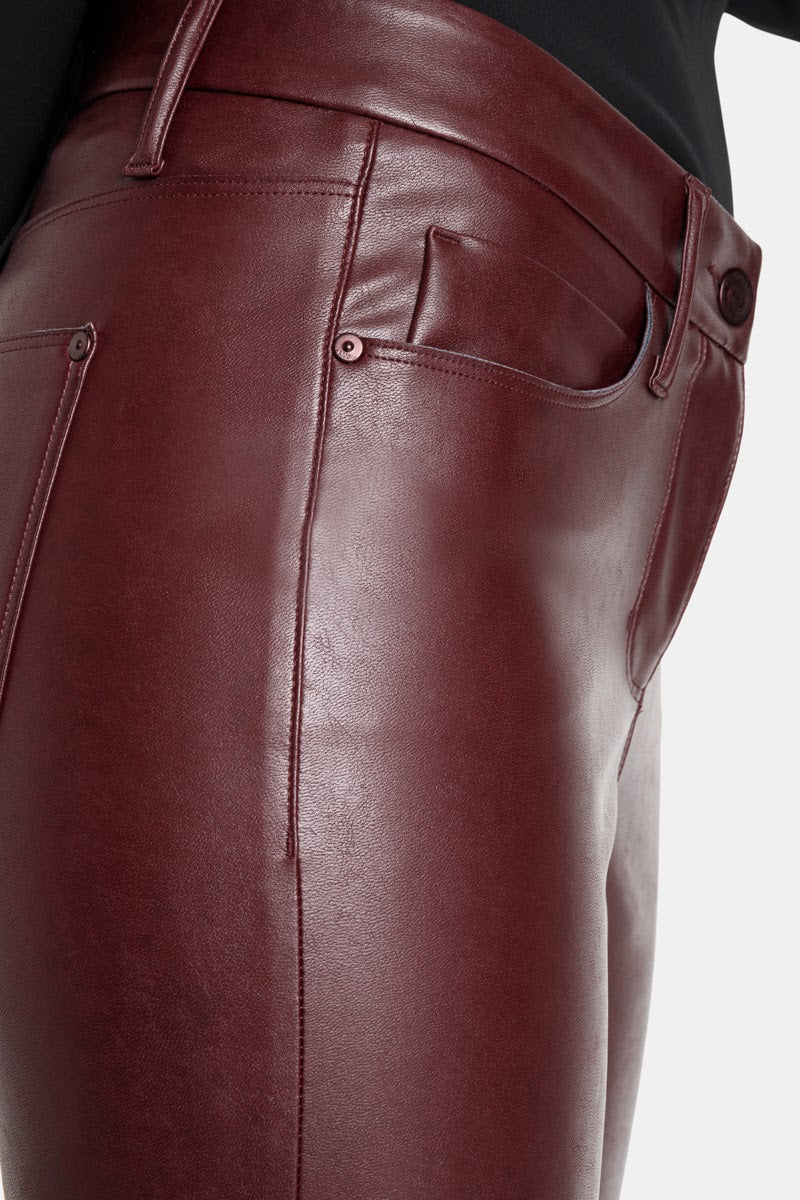 Brown Vegan Leather Trouser