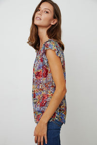 VELVET BY GRAHAM & SPENCER SPRING BLOOMS FLUTTER TOP