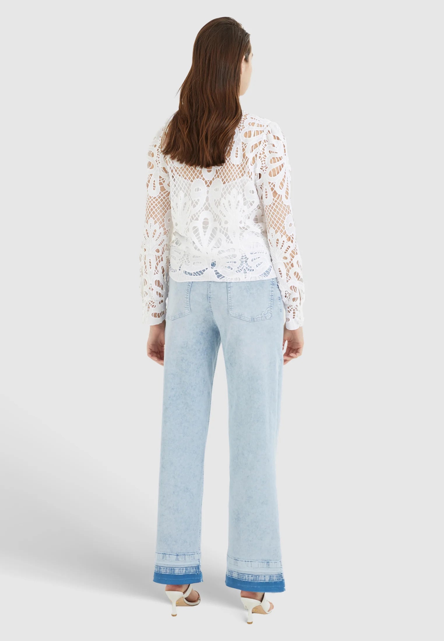 MARC AUREL LACE BLOUSE WITH STAND UP COLLAR